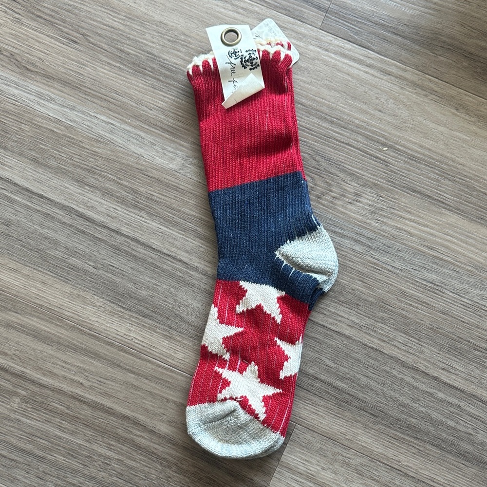 Free people Patriotic Red, Blue, and White Star Socks